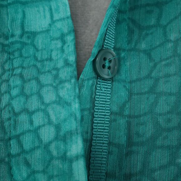 Chicos Top 0 Womens Small 4 Green Chiffon Blouse Snakeskin print Coastal Career - Picture 6 of 13